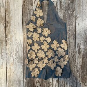 Blue & Gold Girl’s Romper with detachable skirt size 4